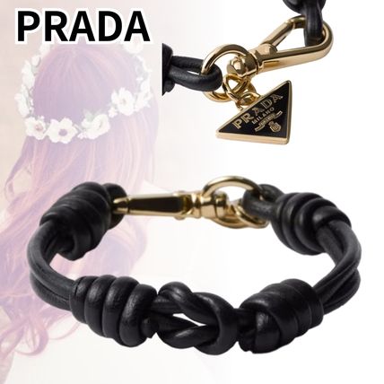 PRADA お洒落 Saffianoレザー&フローラル ブレスレット PRADA プラダ ブレスレット 日本未発売 1IB117 アンティーク