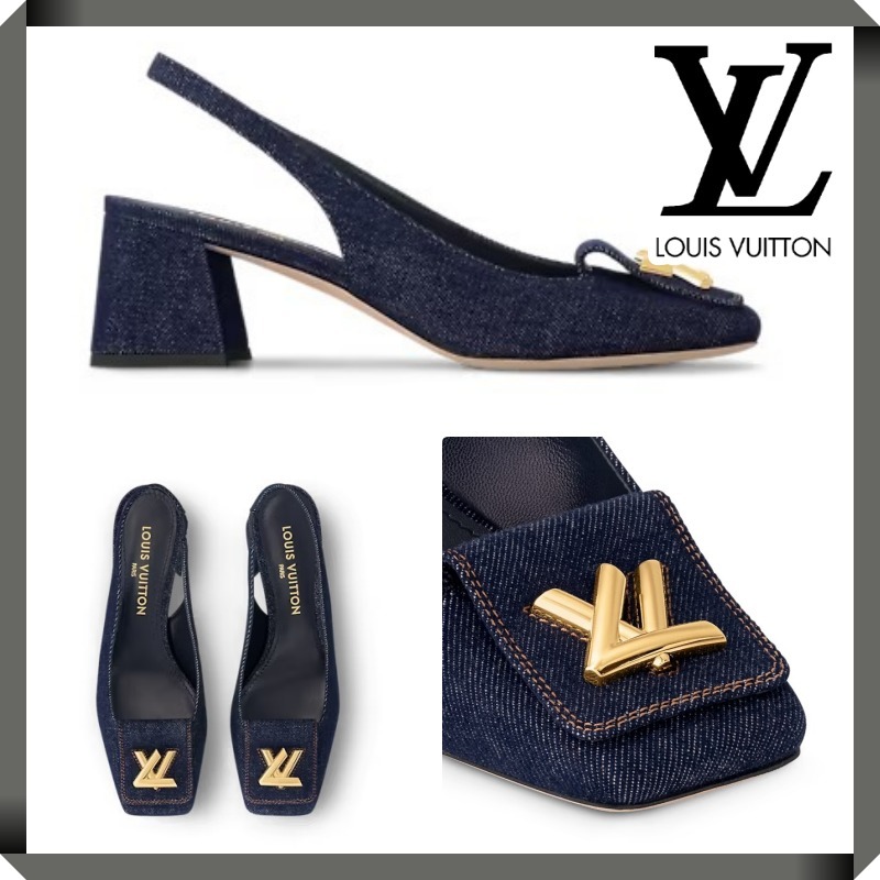 ☆Louis Vuitton☆シェイク ライン パンプス デニム LV ツイスト