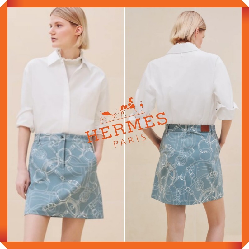 上品で可愛い★HERMES★Eperon d'Or Finesseミニスカート