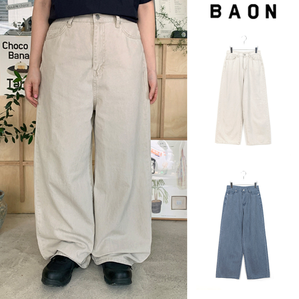 【BAON】Rikiya Summer Wide Washed Cotton Pants