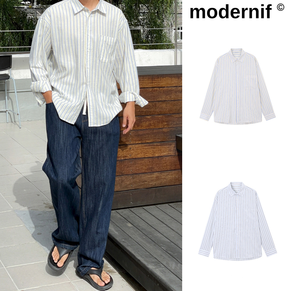 【MODERNIF】Roe Stripe Shirt