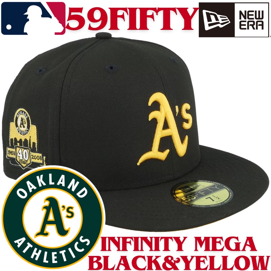 【海外限定】NEW ERA 59FIFTY Oakland Athletics Black&Yellow