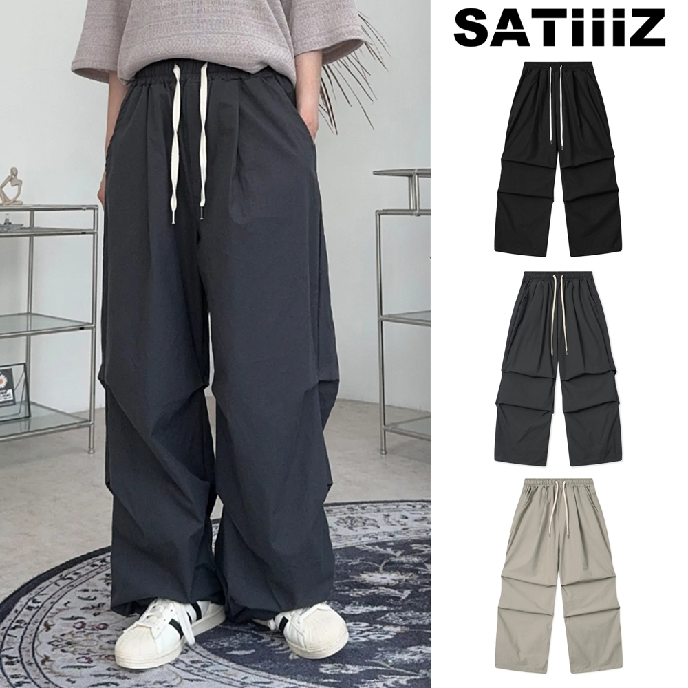【SATIIIZ】Kaleb Pintuck Balloon Cotton Pants
