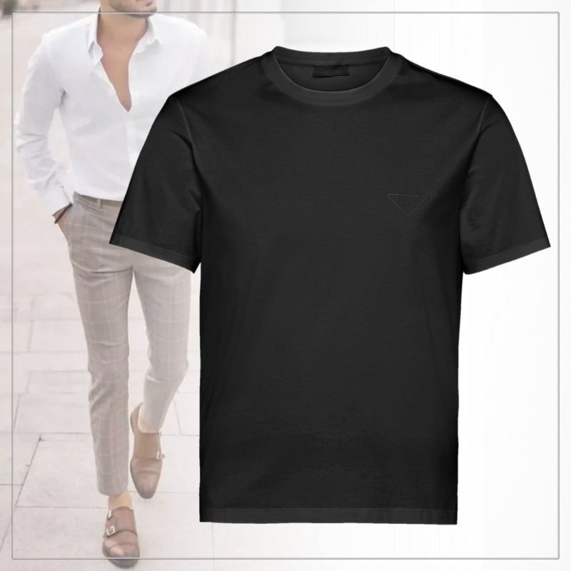 大人気 PRADA◆ストレッチコットン 半袖Tシャツ スリムフィット