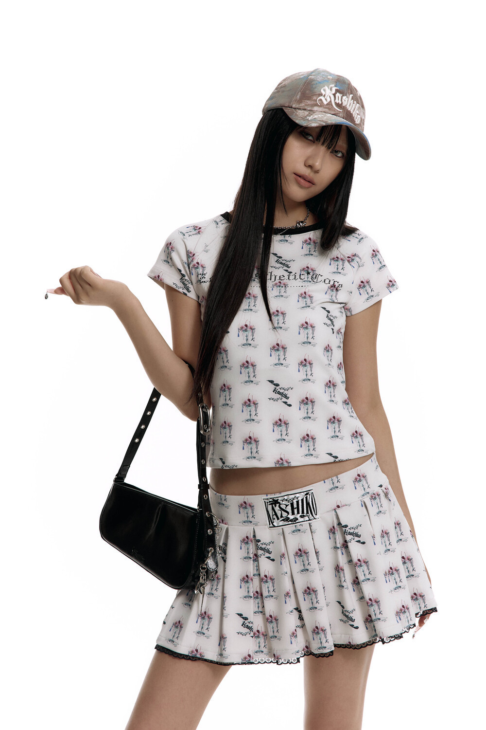 【Kashiko】Hotfix Raglan Tee Jewel cocktail ティーシャツ Kashiko】Hotfix Raglan Tee Jewel cocktail ティーシャツ