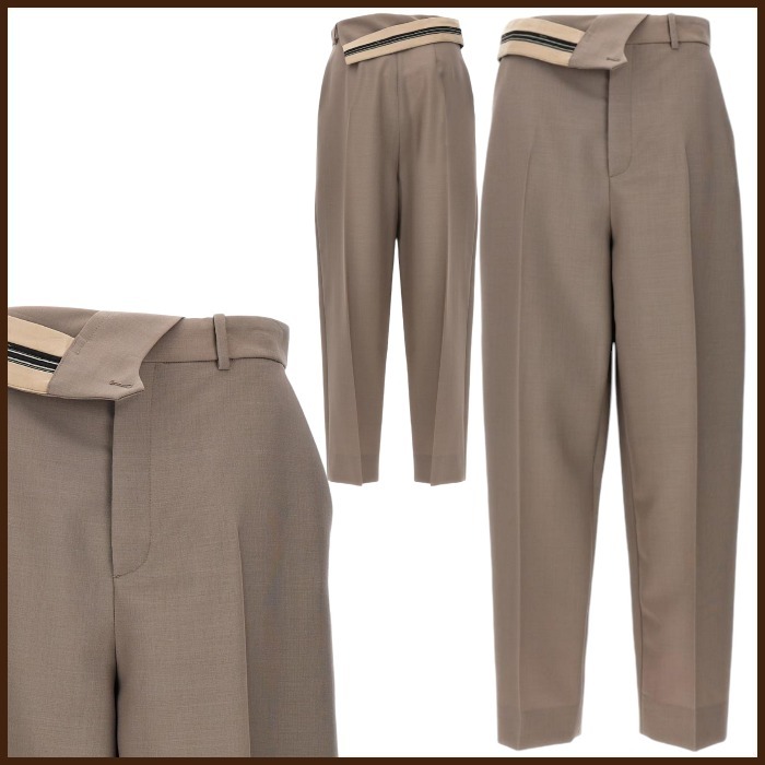 FENDI 秋冬人気 モヘア＆シルク パンツ 上品 グレー 黒 Trousers