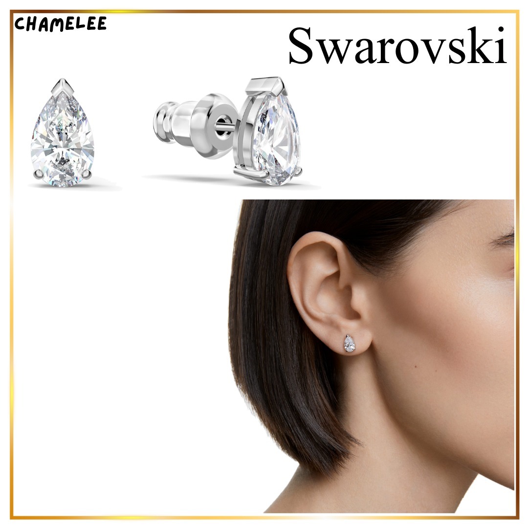 追跡便 【SWAROVSKI】ジルコニアドロップカットスタッドピアス