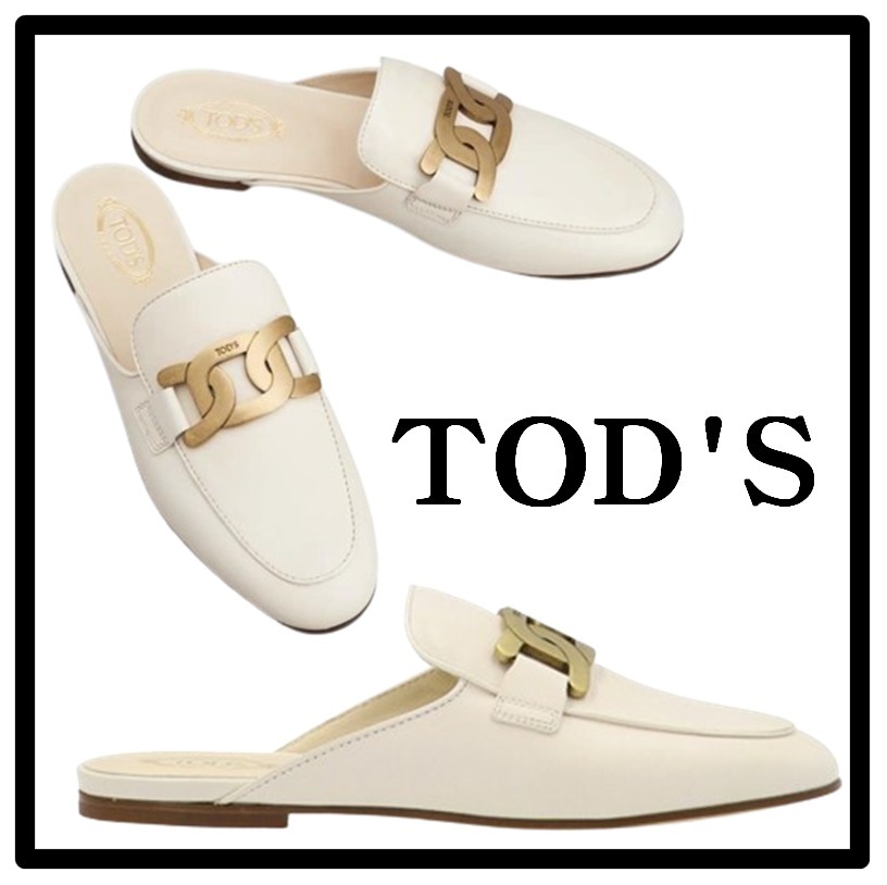 ★関税込★TOD'S★トッズ ケイト フラット ミュール ホワイト★