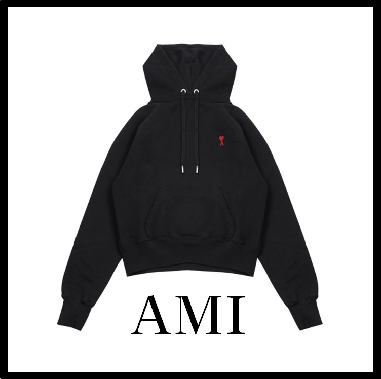 ★関税込★AMI★スモールハートロゴフードパーカー★