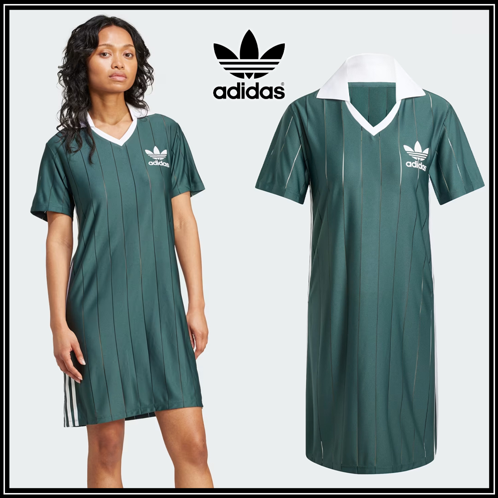 ルーズフィットドレス人気【Adidas】Adicolor3S Pinstripe Dress