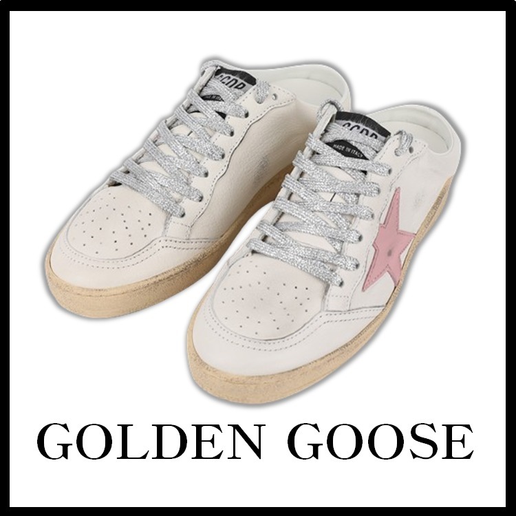 関税込★Golden goose★Old Rose White Ballstar Sabot Sneakers