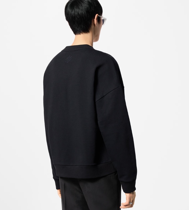 Louis Vuitton 24SS《コットンクルーネック》黒色 ロゴ DHL 直営