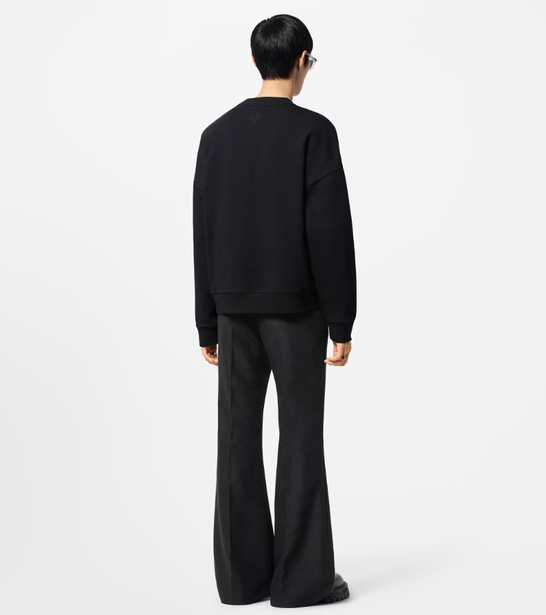 Louis Vuitton 24SS《コットンクルーネック》黒色 ロゴ DHL 直営