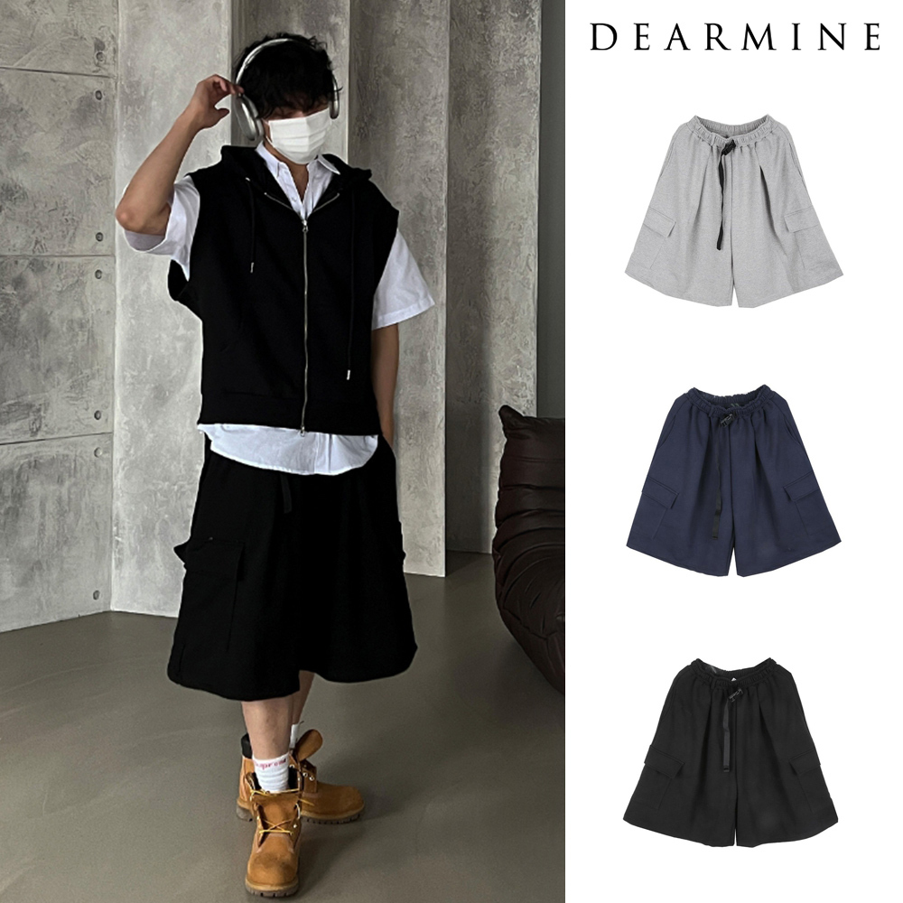 【DEARMINE】Strap Cargo Bermuda Pants