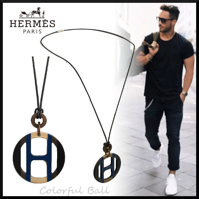 【お洒落メンズへ】HERMES H エキップ H Equipe ネックレス