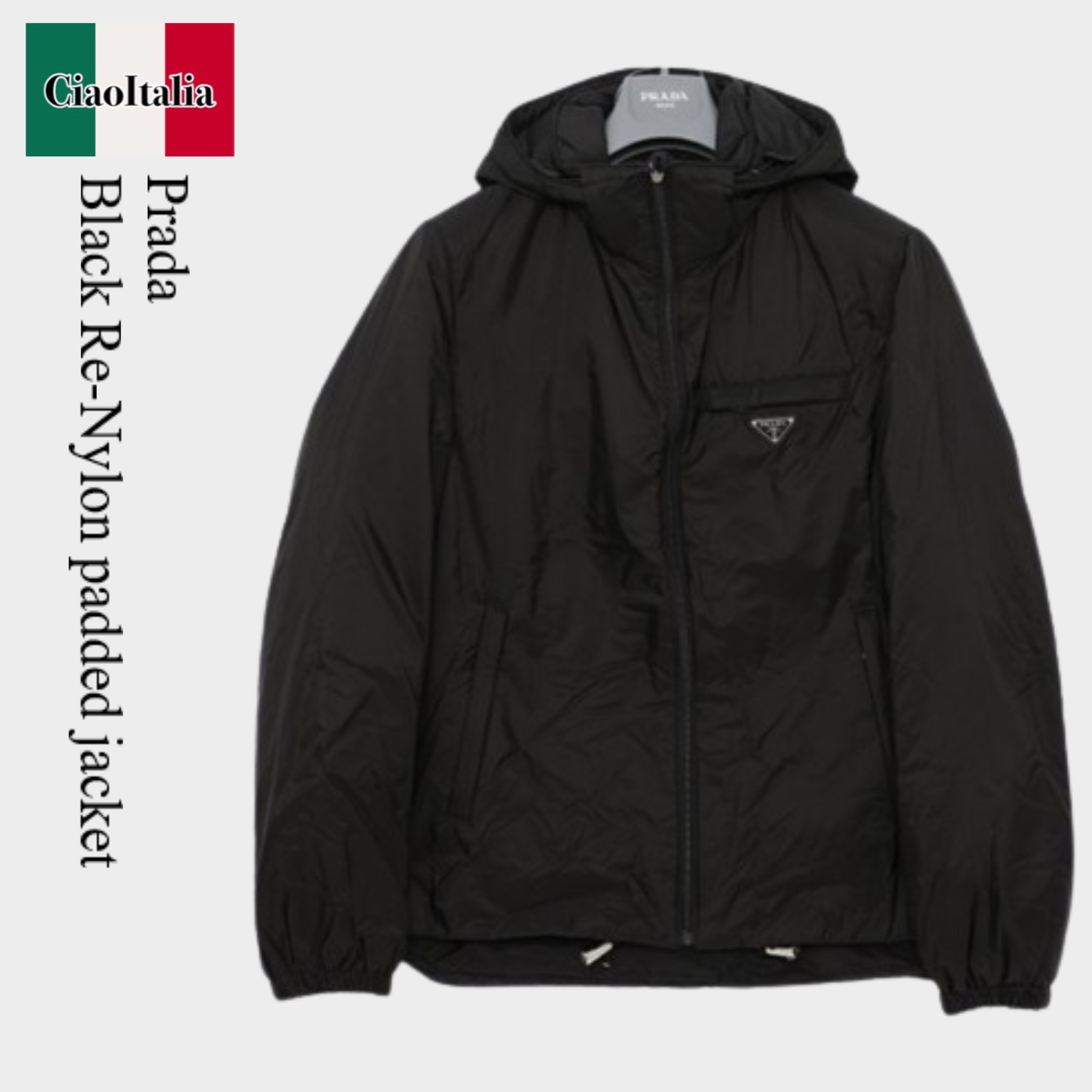 ブルゾン Prada Black Re-Nylon padded jacket