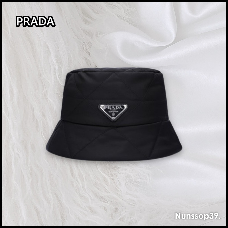 《PRADA》 1HC325 2DV4 F0002 QUILTED RE_NYLON BUCKET HAT