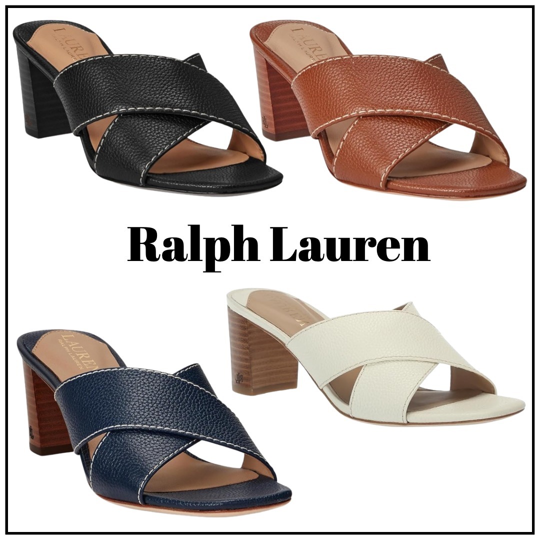 人気！セール！【RALPH LAUREN】Freddi Tumbled レザー サンダル