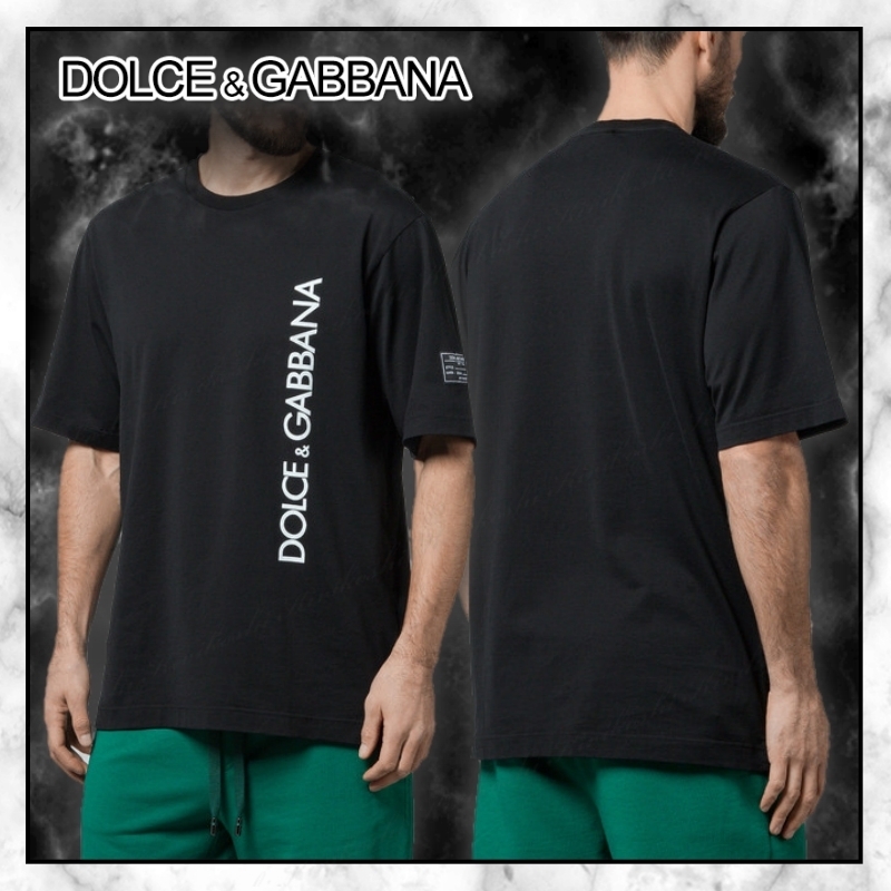 ◆Dolce&Gabbana NEW◆ロゴプリント ブラック コットンTシャツ◆