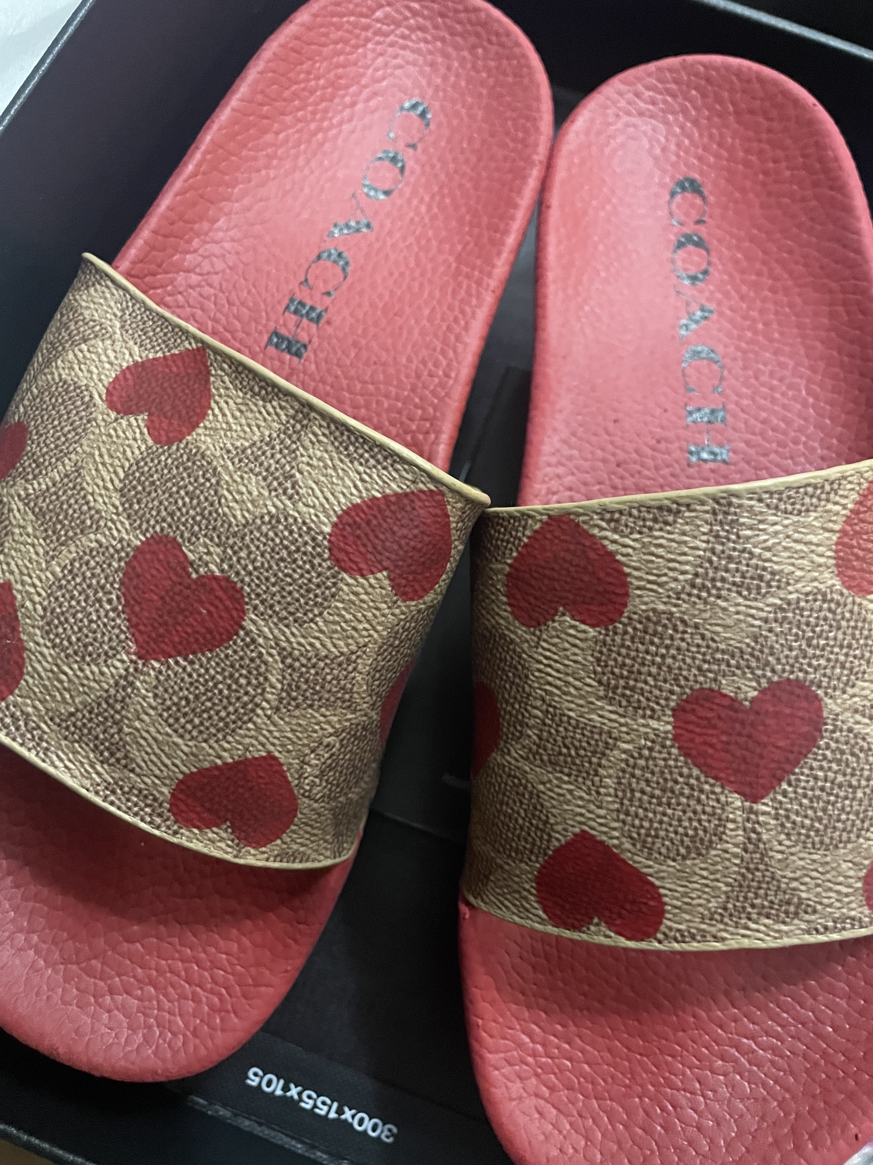 国内発!COACH★Udele Sport Slide With Heart Print★ハート柄