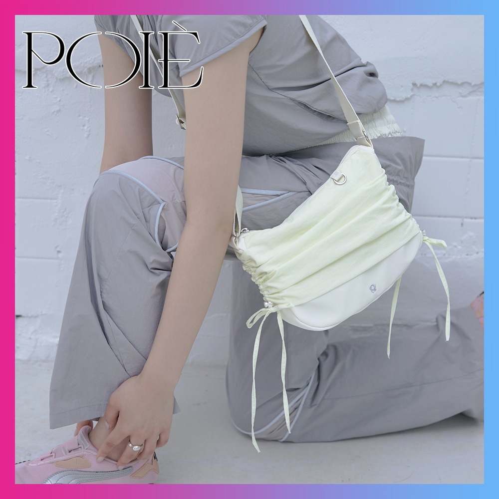 【POIE】layered string bag クロスバック ライトイエロー