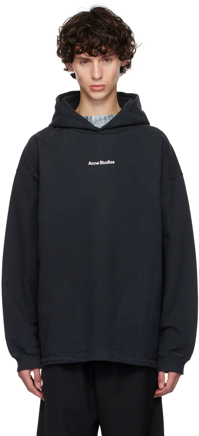 【関税込み】Acne Studios ブラック ロゴプリント フーディ