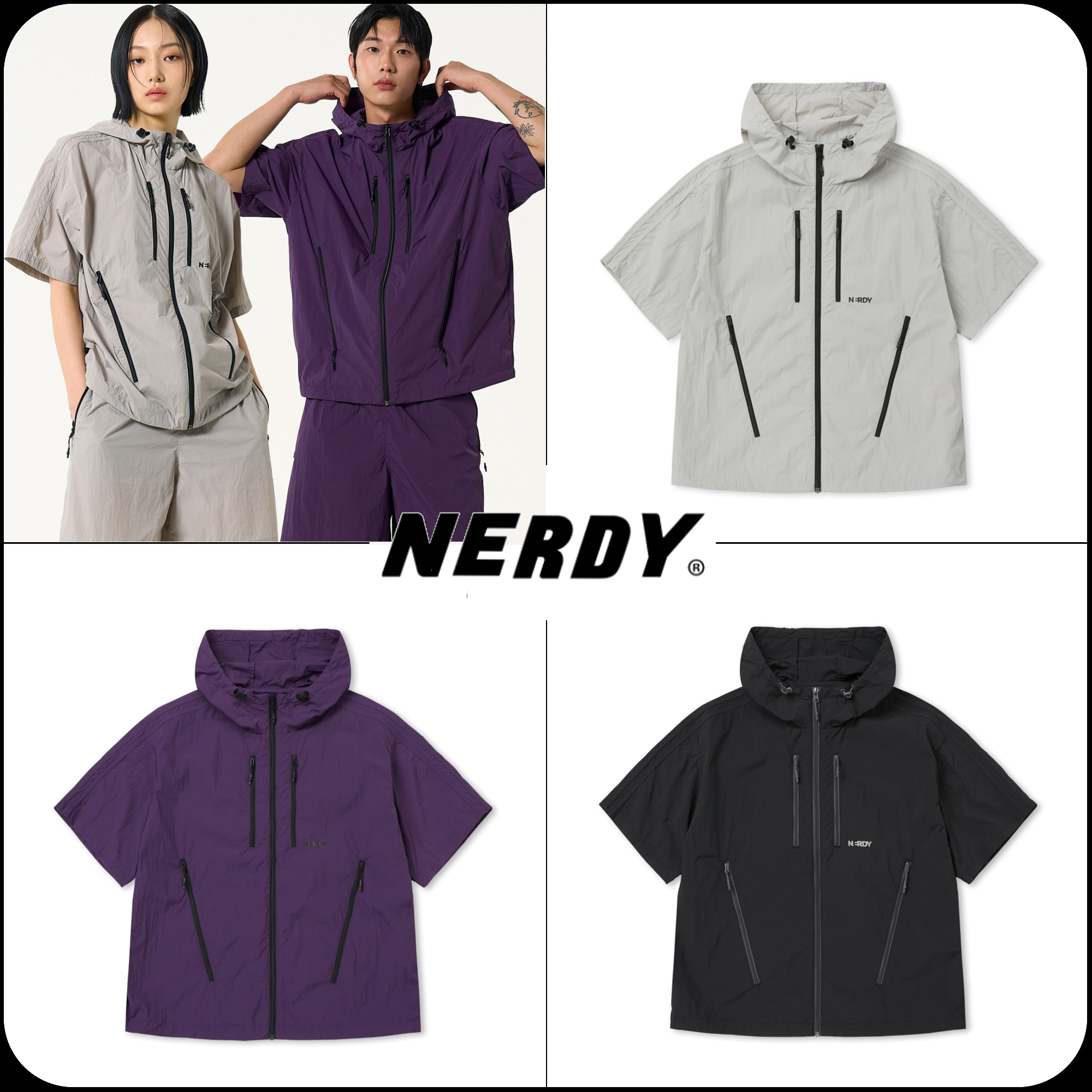 [ NERDY ]★韓国人気★ZIPPER POINT SHORT SLEEVE WINDBREAKER
