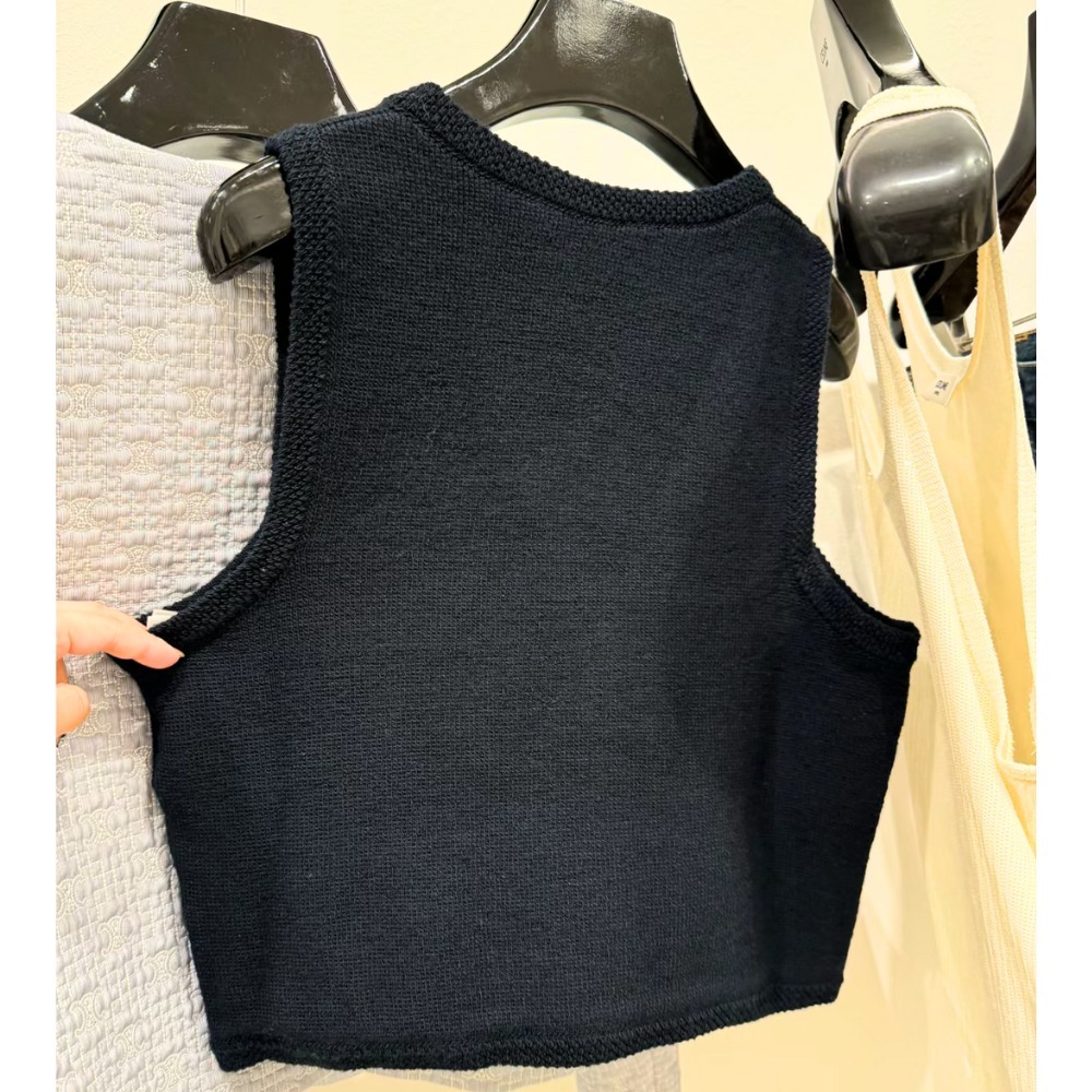 《上品で可愛い》【CELINE】クロップドジレ ベスト ウール