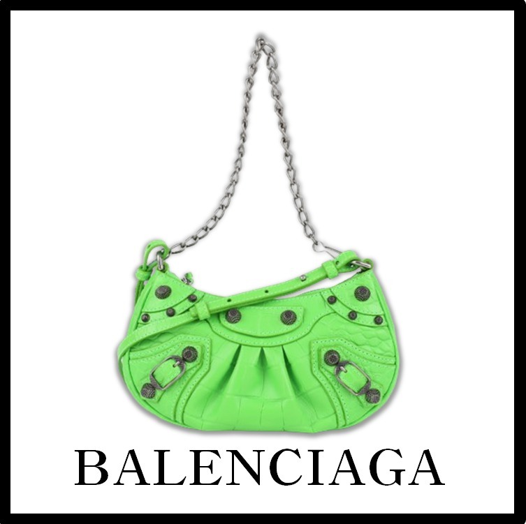 ★関税込★BALENCIAGA★Cagole Mini チェーン ショルダー★GREEN