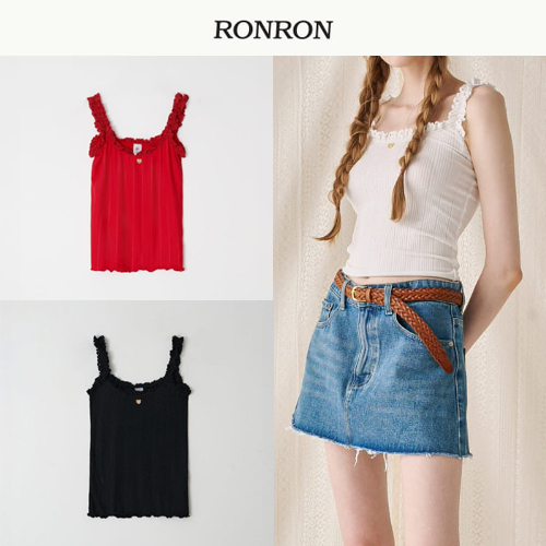 ★2024SS新作★RONRON★HEART POINT FRILL SLEEVELESS