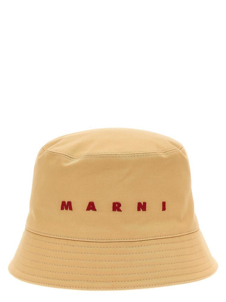 送料関税込★MARNI★ロゴ刺繍 バケットハット★BEIGE