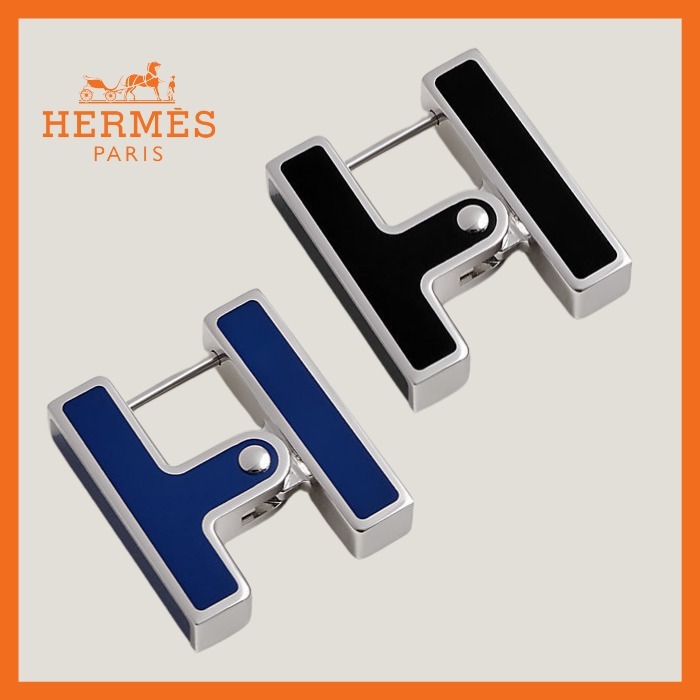 ロゴが印象的デザイン【HERMES】ハバスキュール モノピアス