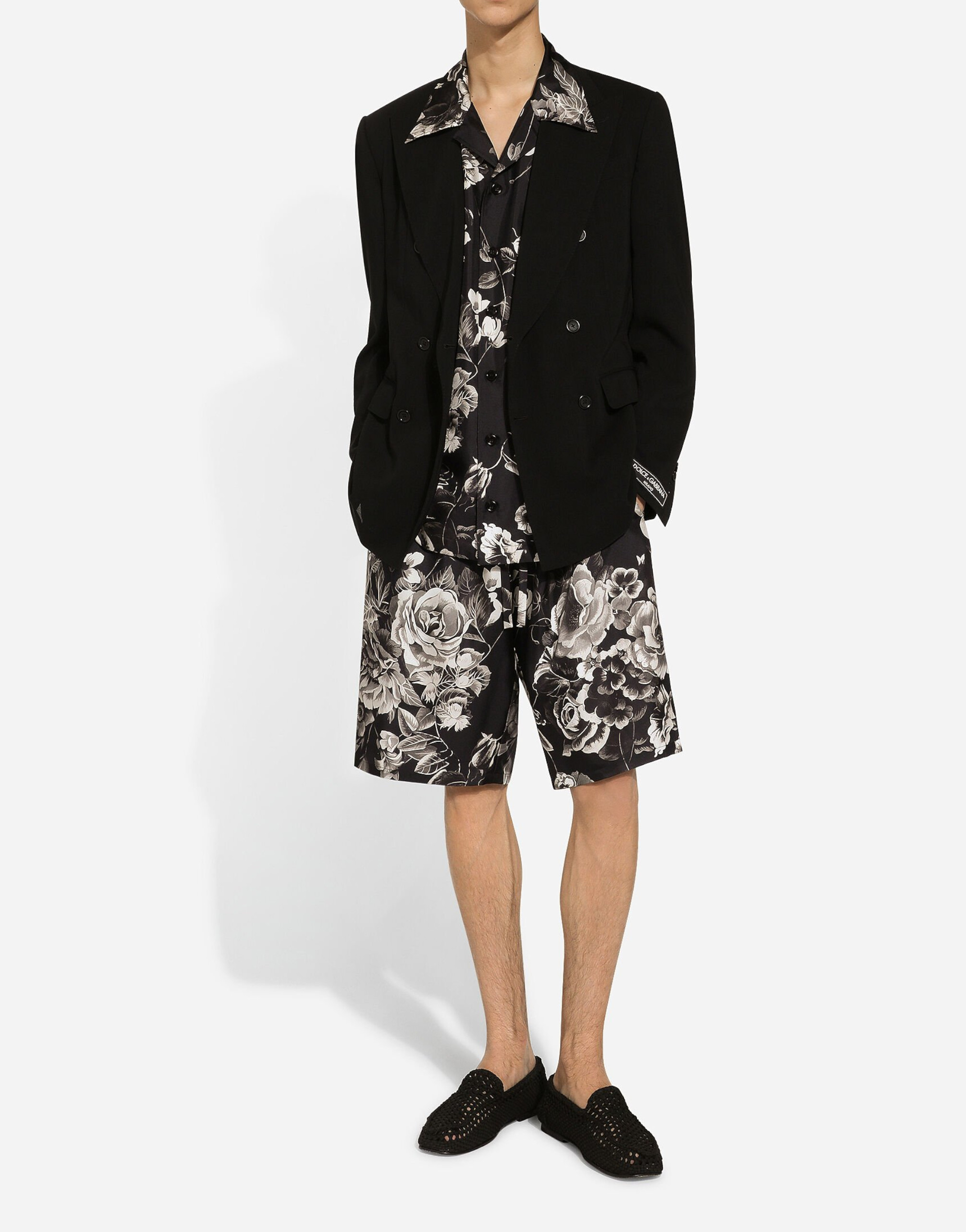 DOLCE&GABBANA フラワープリント シルク アロハシャツ