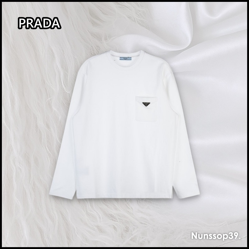 《PRADA》 34642 10UP F0009 ロゴ コットン Tシャツ