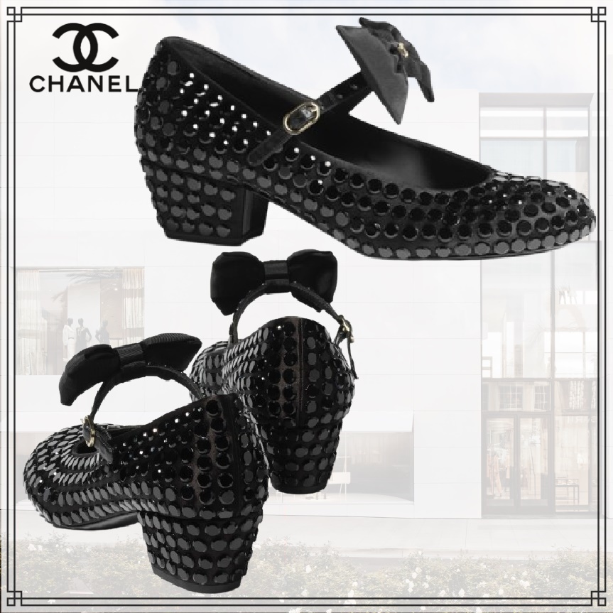 《リボンがキュート♪》 CHANEL メリージェーン パンプス