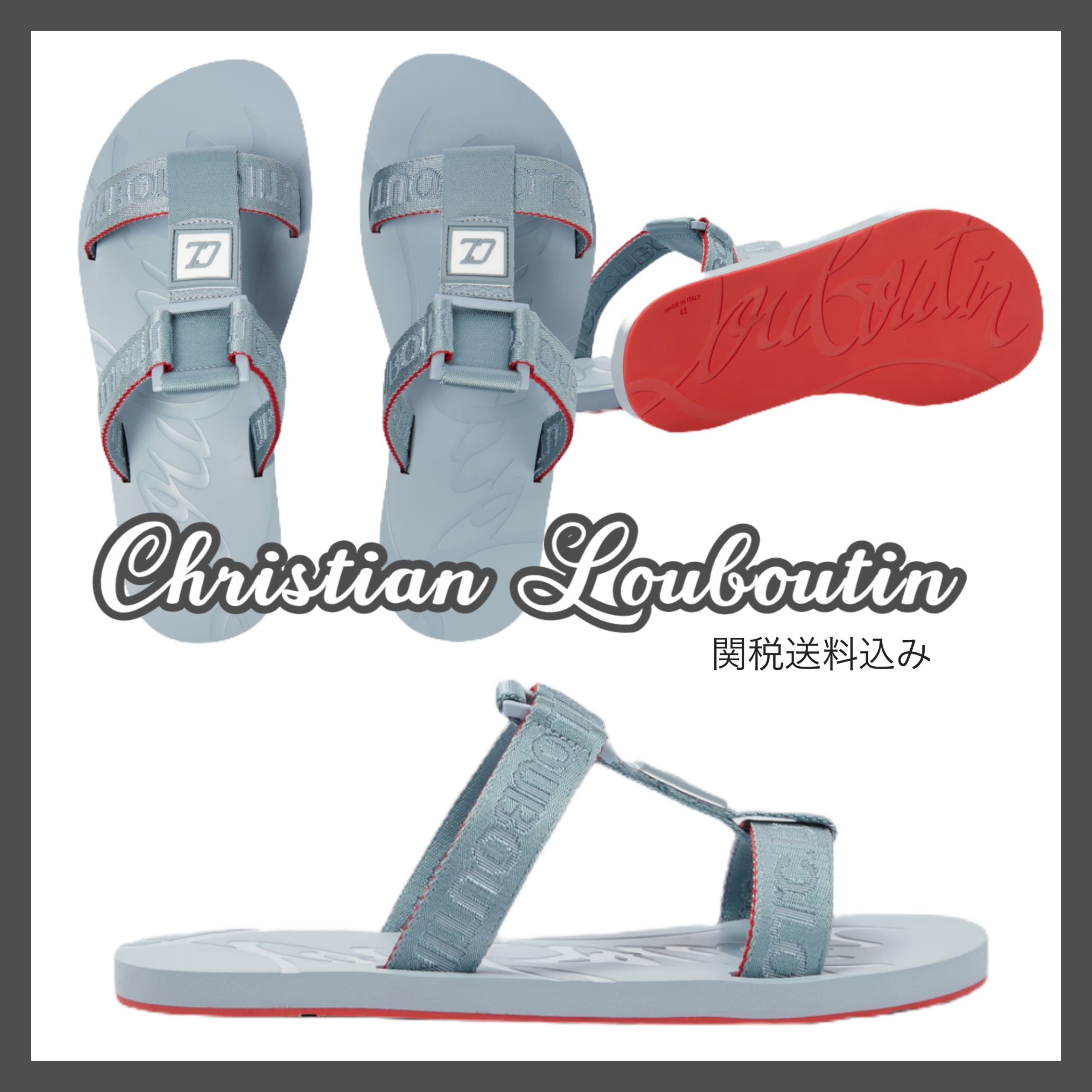 【Christian Louboutin】Surf ジャカードサンダル