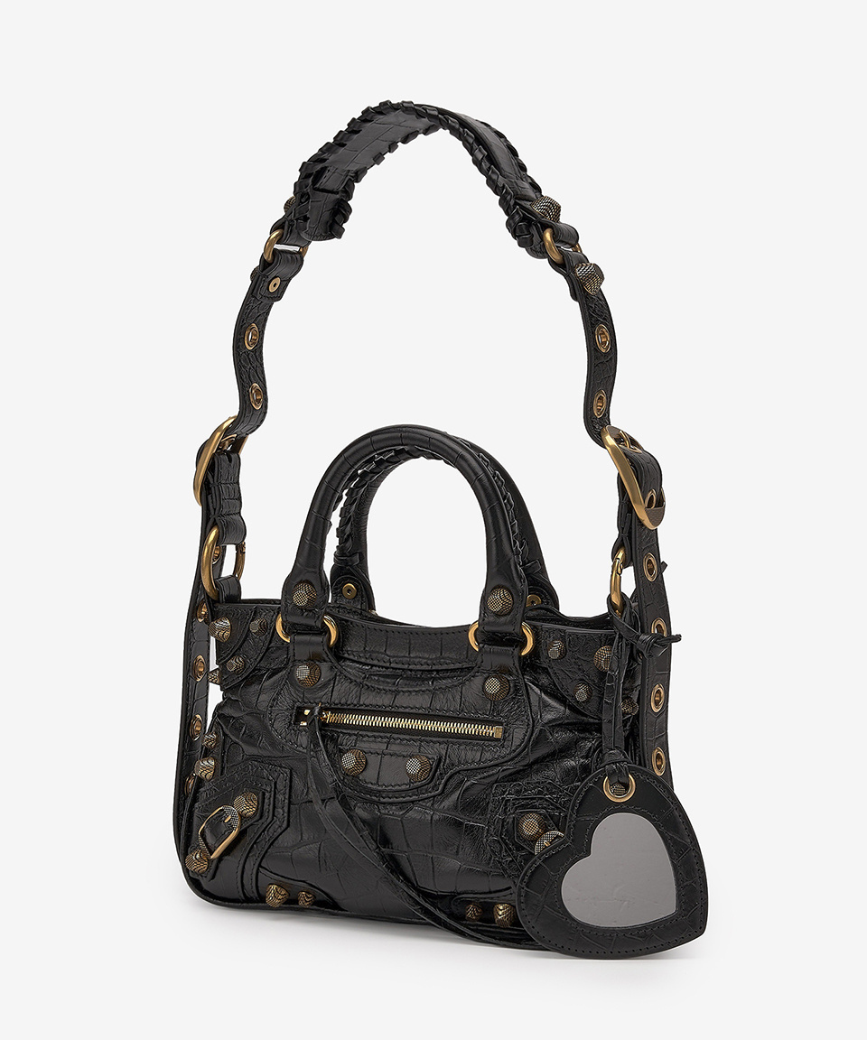 《BALENCIAGA》 EMBOSSED CROCODILE CROSS BAG