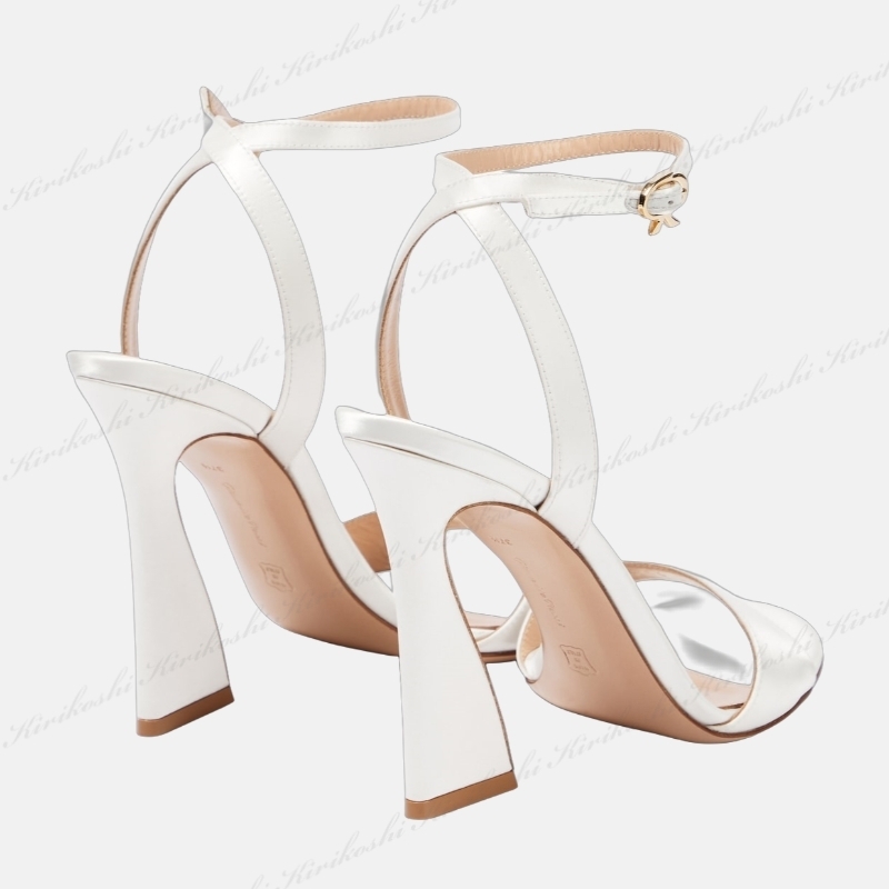 ◆Gianvito Rossi 最新作24SS◆オーラ105サテンサンダル/White◆ ◇Gianvito Rossi 最新作24SS◇オーラ105サテンサンダル/White
