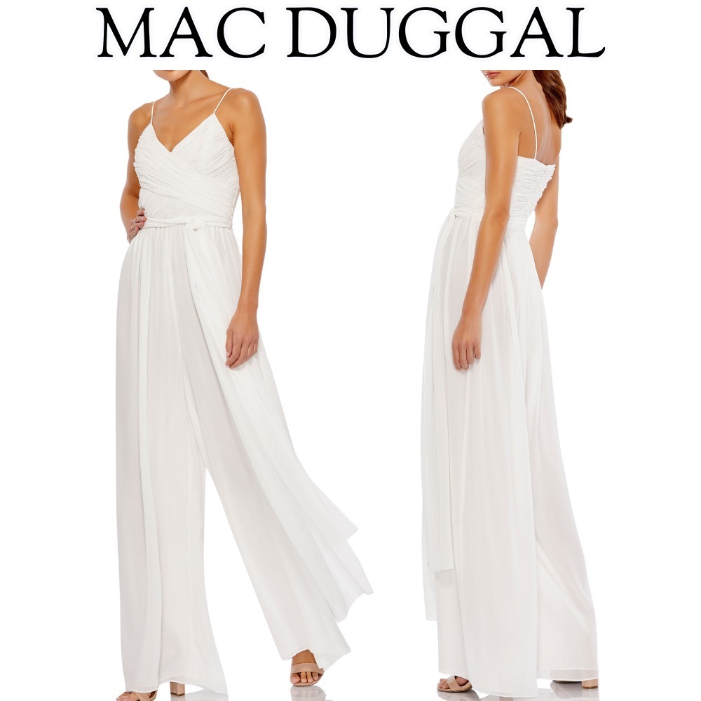 【Mac Duggal】White☆エレガント FLOWY ジャンプスーツ