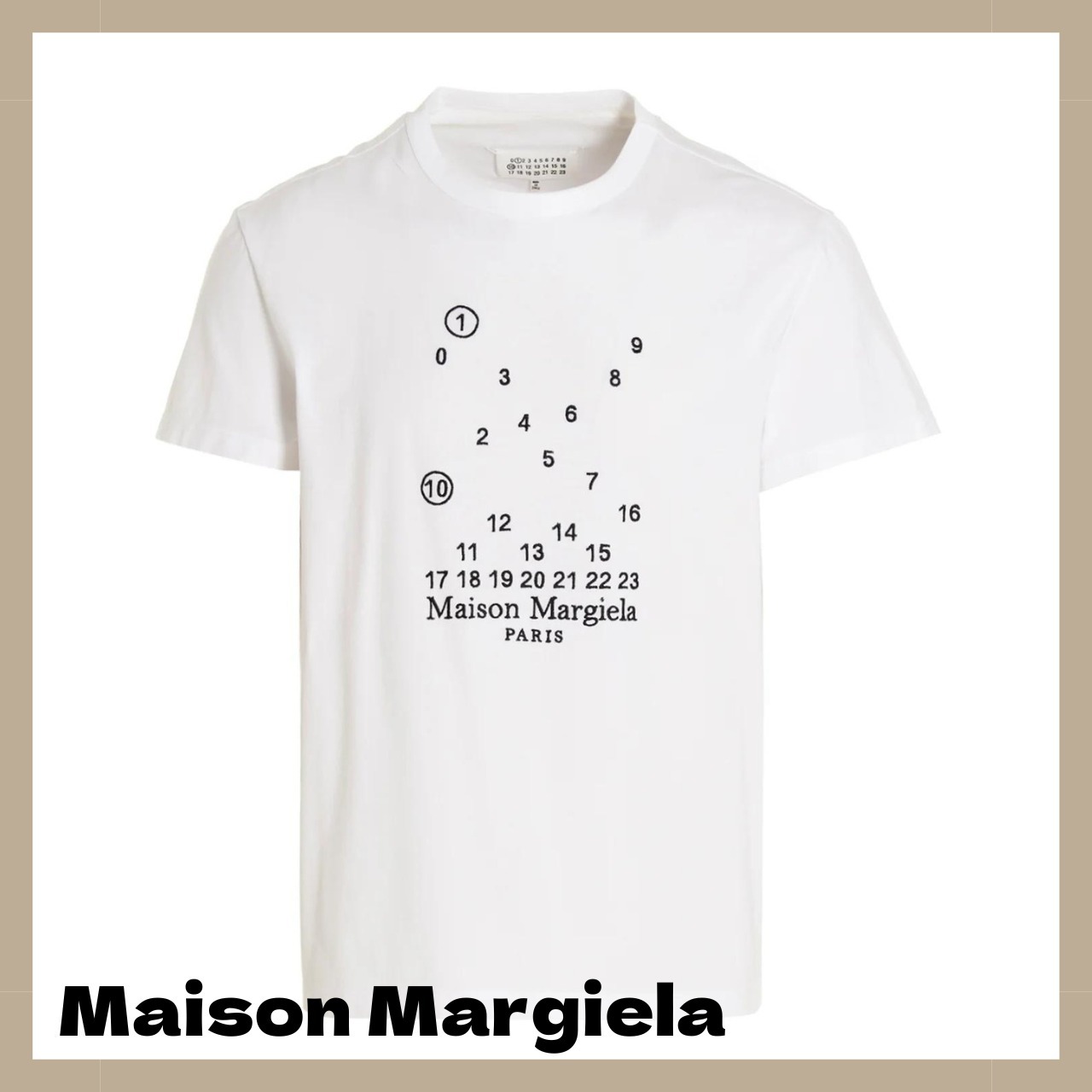 メゾンマルジェラ ロゴプリント クルーネック Tシャツ
