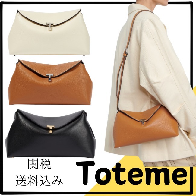 関税・送料込み【TOTEME】T-Lock スモールレザークラッチバッグ