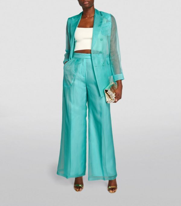 《送料無料》 MAX MARA Silk organza trousers CALIBRES