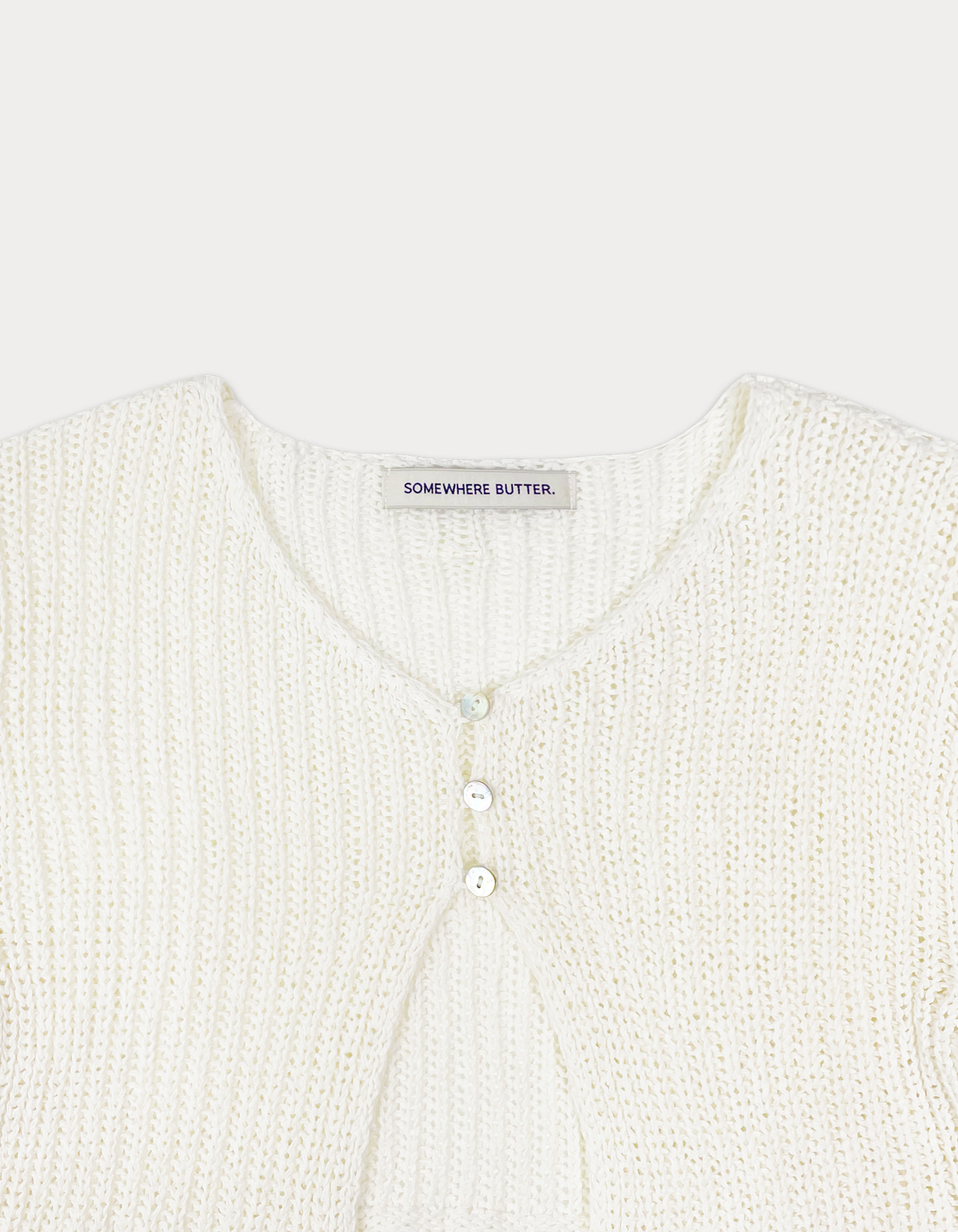 SOMEWHEREBUTTER] / ☆ Cotton skashi cardigan / ivory