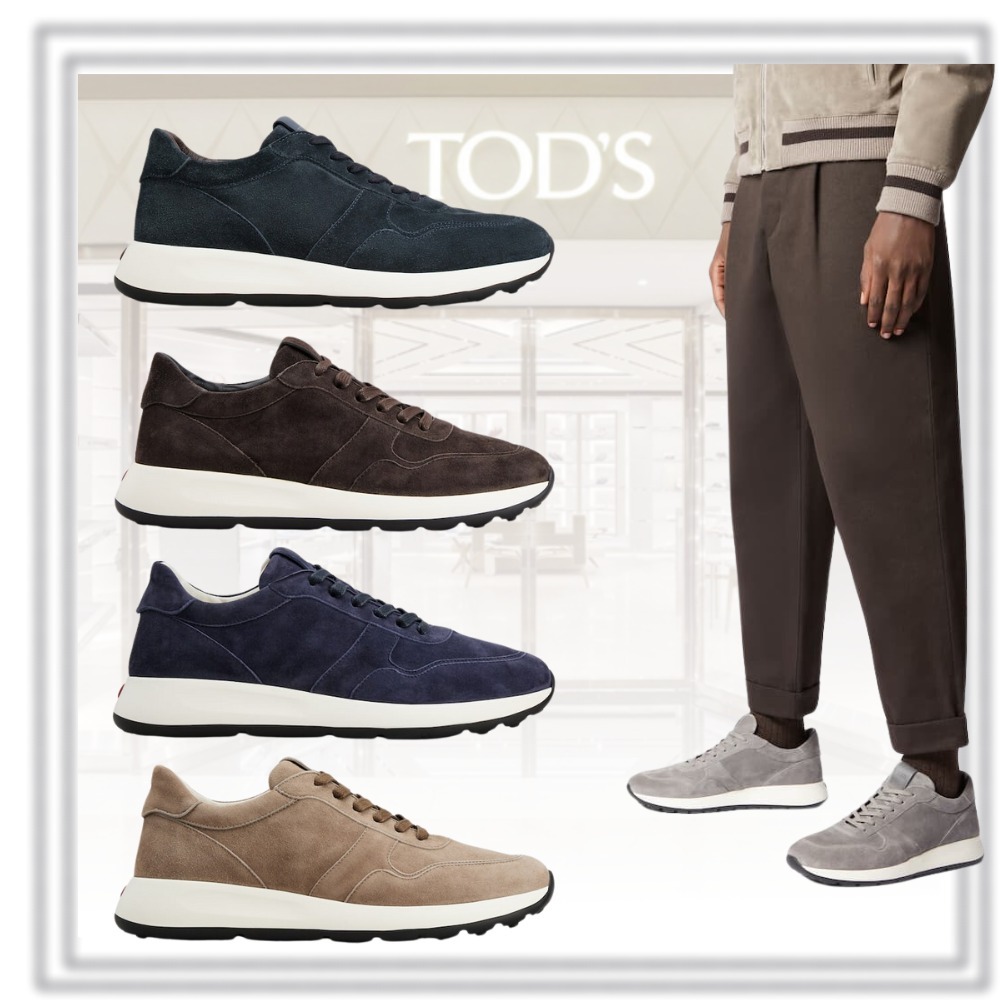 送料込直営店*TOD`S*トッズ レザースエードスニーカー