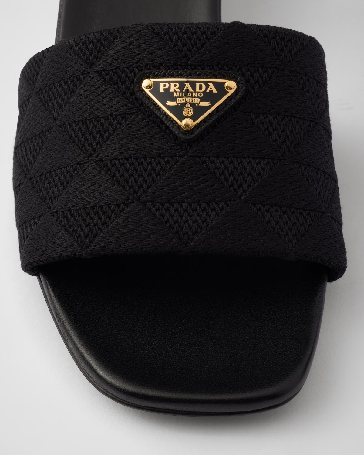 ■PRADA プラダ 刺繍入り ファブリック スライドサンダル □PRADA プラダ 刺繍入り ファブリック スライドサンダル (PRADA