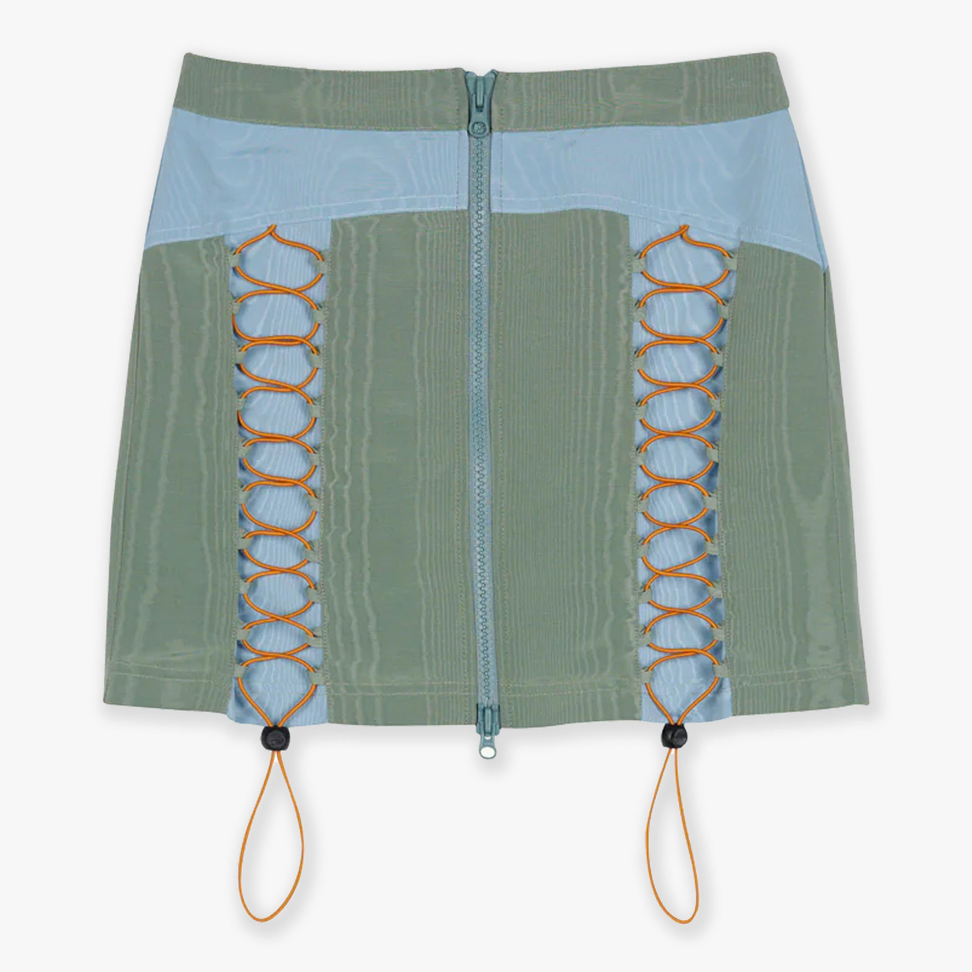 【BRAIN DEAD】BUNGEE ZIP MINI SKIRT [SEAFOAM]