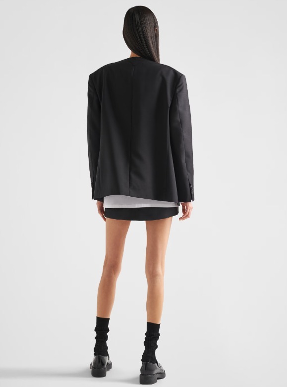 《送料無料》 PRADA Single-breasted kid mohair jacket