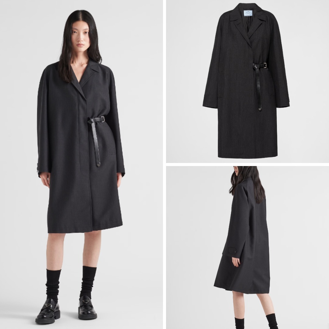 《送料無料》 PRADA Single-breasted kid mohair coat