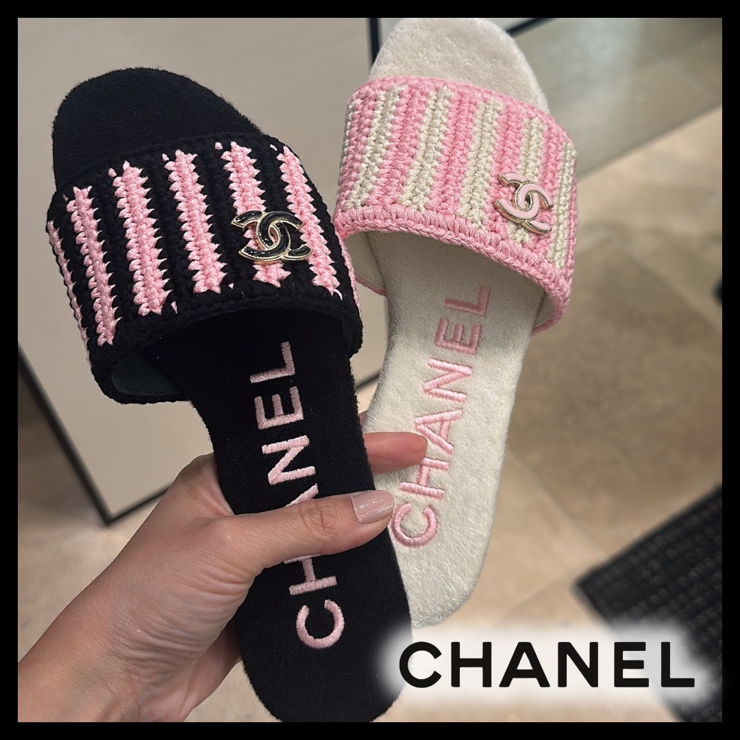 【ピンクで大人可愛く♪】CHANEL ココビーチ ミュール サンダル
