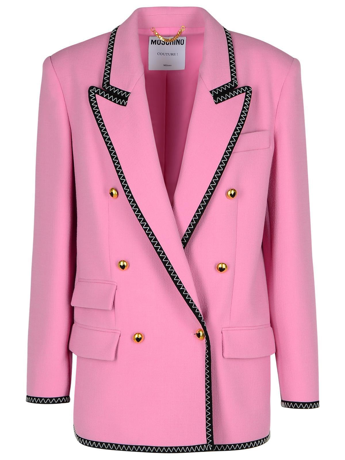 【送料&関税込】Moschino Blazer In Pink Viscose Blend